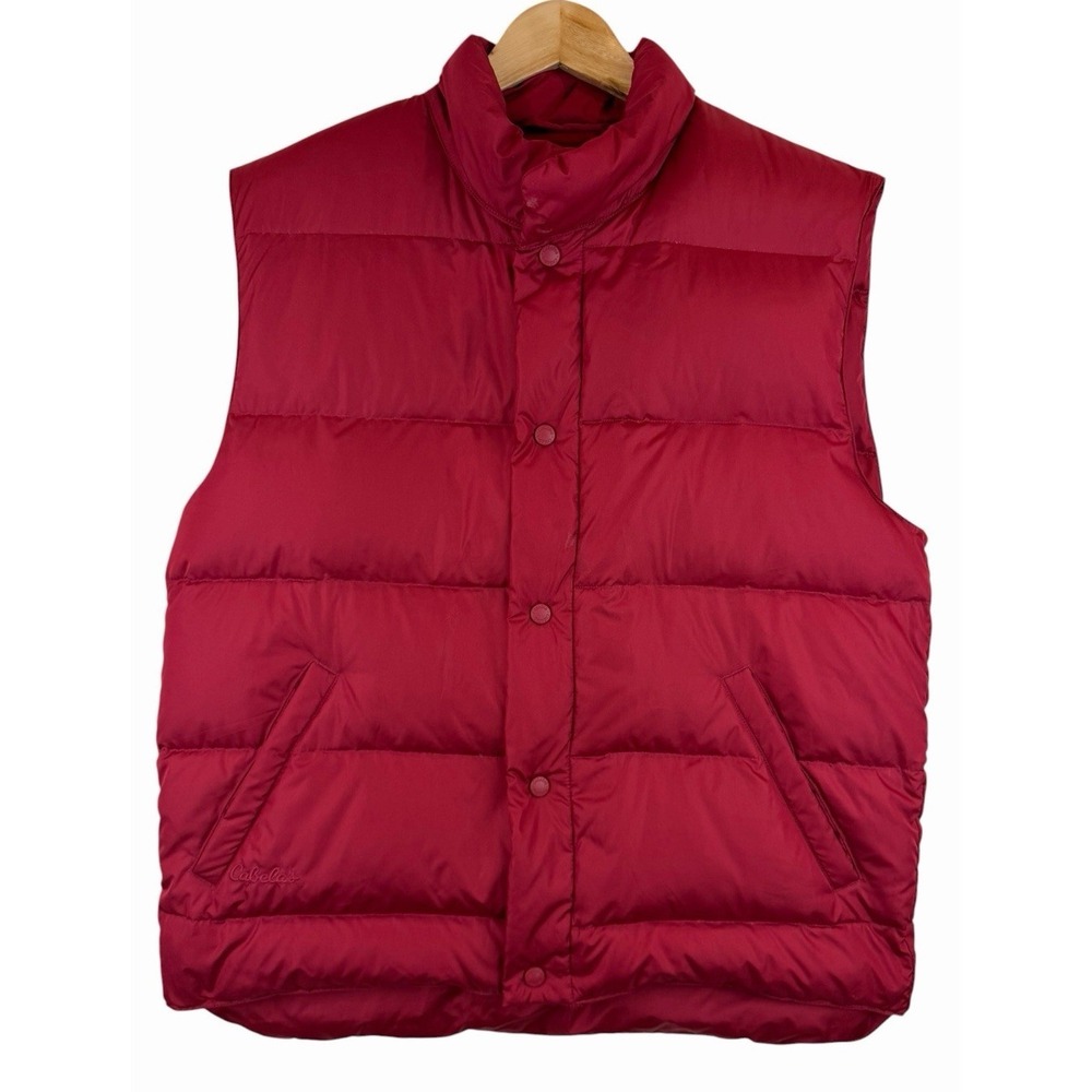Cabelas Premier Northern Goose Down Vest Men's‎ Size M Medium Red Rust